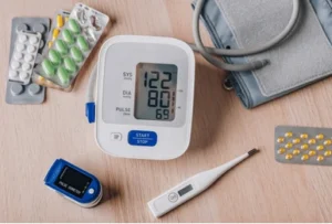 Digital blood pressure monitor and medical devices used for High Blood Pressure Monitoring in Bhopal under the care of Dr. Swapnil S. Garde, Best Cardiologist in Bhopal.