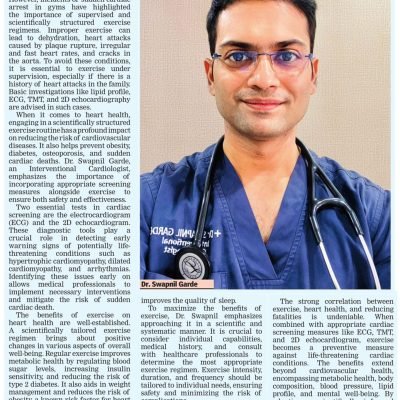 A formal event features Dr. Swapnil Garde receiving a recognition certificate from his peers, showcasing leadership and influence as best cardiologist in Bhopal.